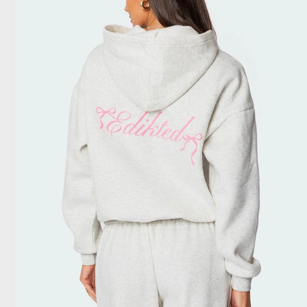 Edikted Sasha Bow Detailed Hoodie and Sweatpants